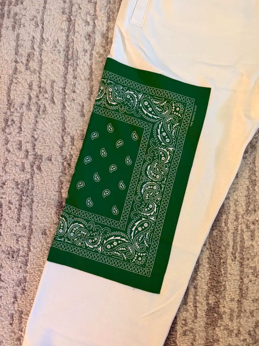 Supreme x The North Face Bandana Sweatpants White Green - Picture 4 of 12